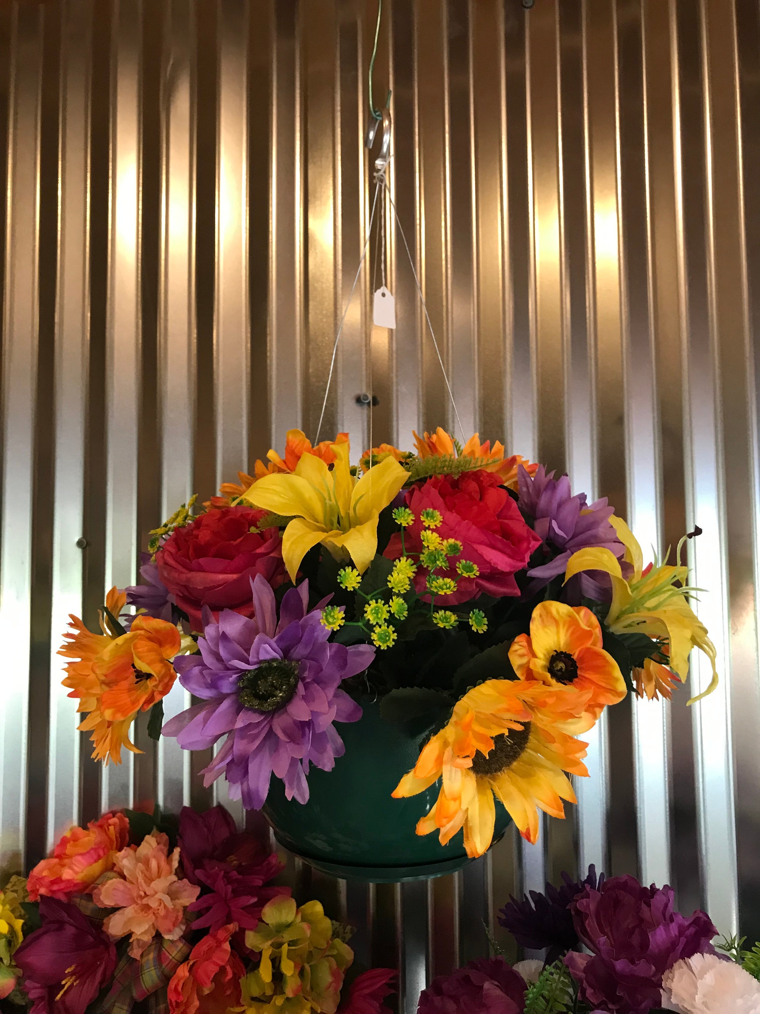 Silk Cemetery Hanging Baskets KarFre Flowers